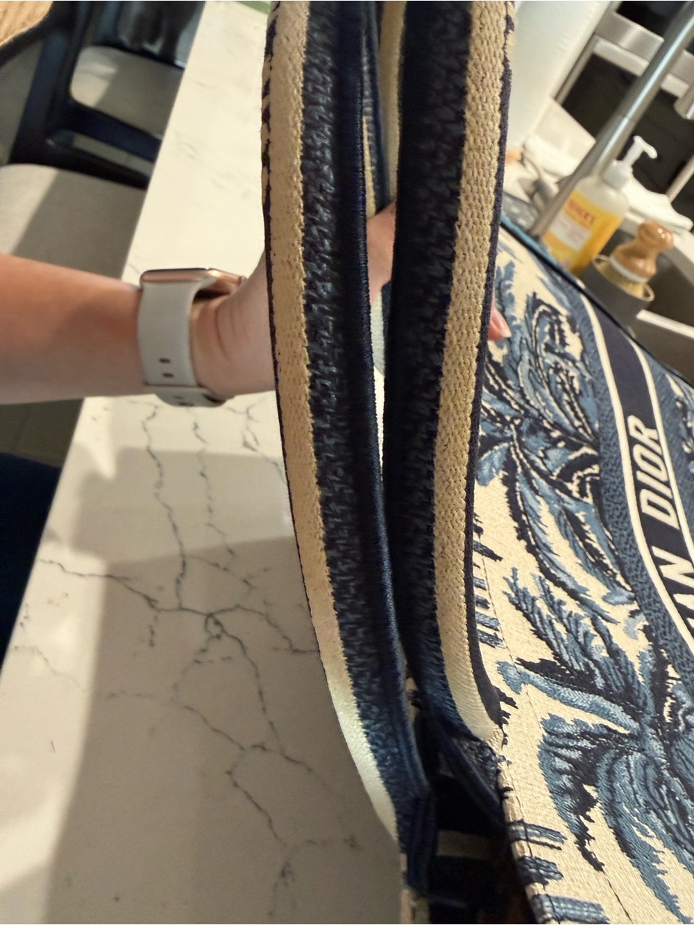 Dior Blue and White Toile Canvas Tote - Picture 6 of 10